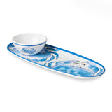 Certified International - Beach House Crab Oval Tray 15in x 6in with Dip Bowl 4.75in