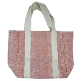 Anju Jewelry - Handcrafted Canvas Bag with Block-Printed Zigzag Charm