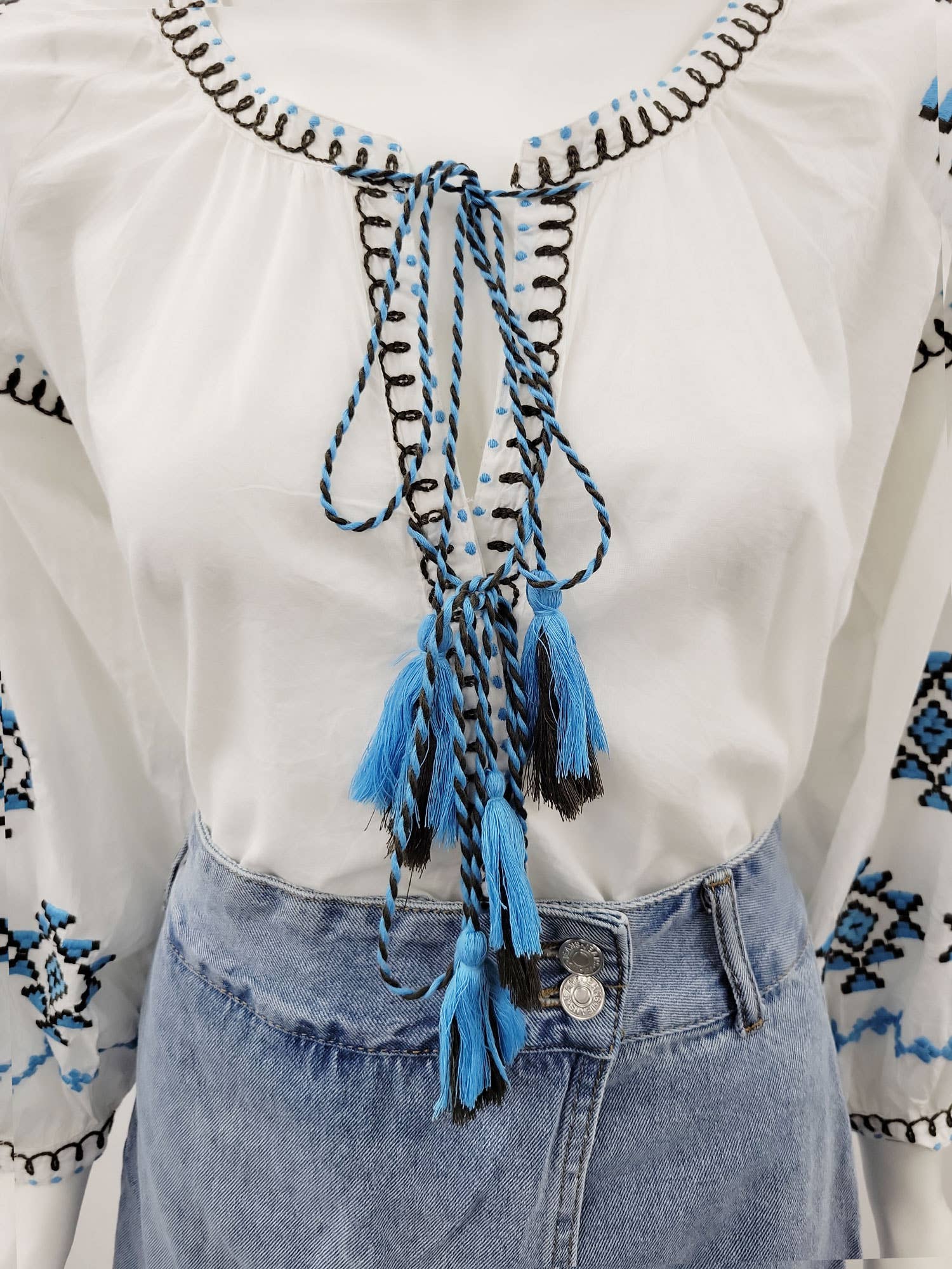 Ingrid White Embroidered Top