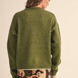 &MERCI - CONTRAST KNIT SCALLOPED EDGE SWEATER MSW11114