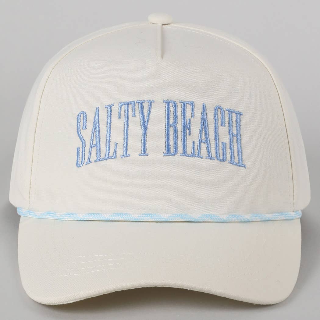 Fashion City - SALTY BEACH Lettering Embroidered Trucker Hat