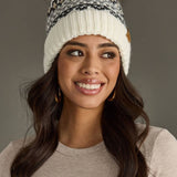 Panache Apparel Co. - Ivory, Gray & Tan Winter Pattern Pom Hat