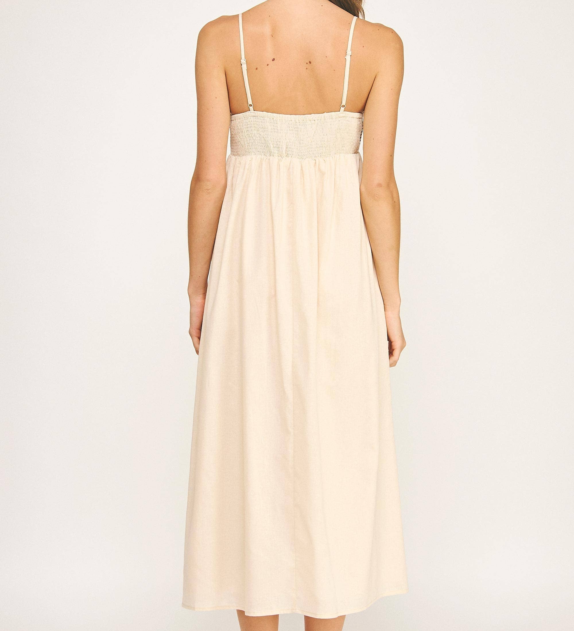 Strut & Bolt - Top Stitch Bustier Linen Midi Dress