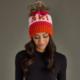 Panache Apparel Co. - Orange, Blush & Pink Ski Pom Hat