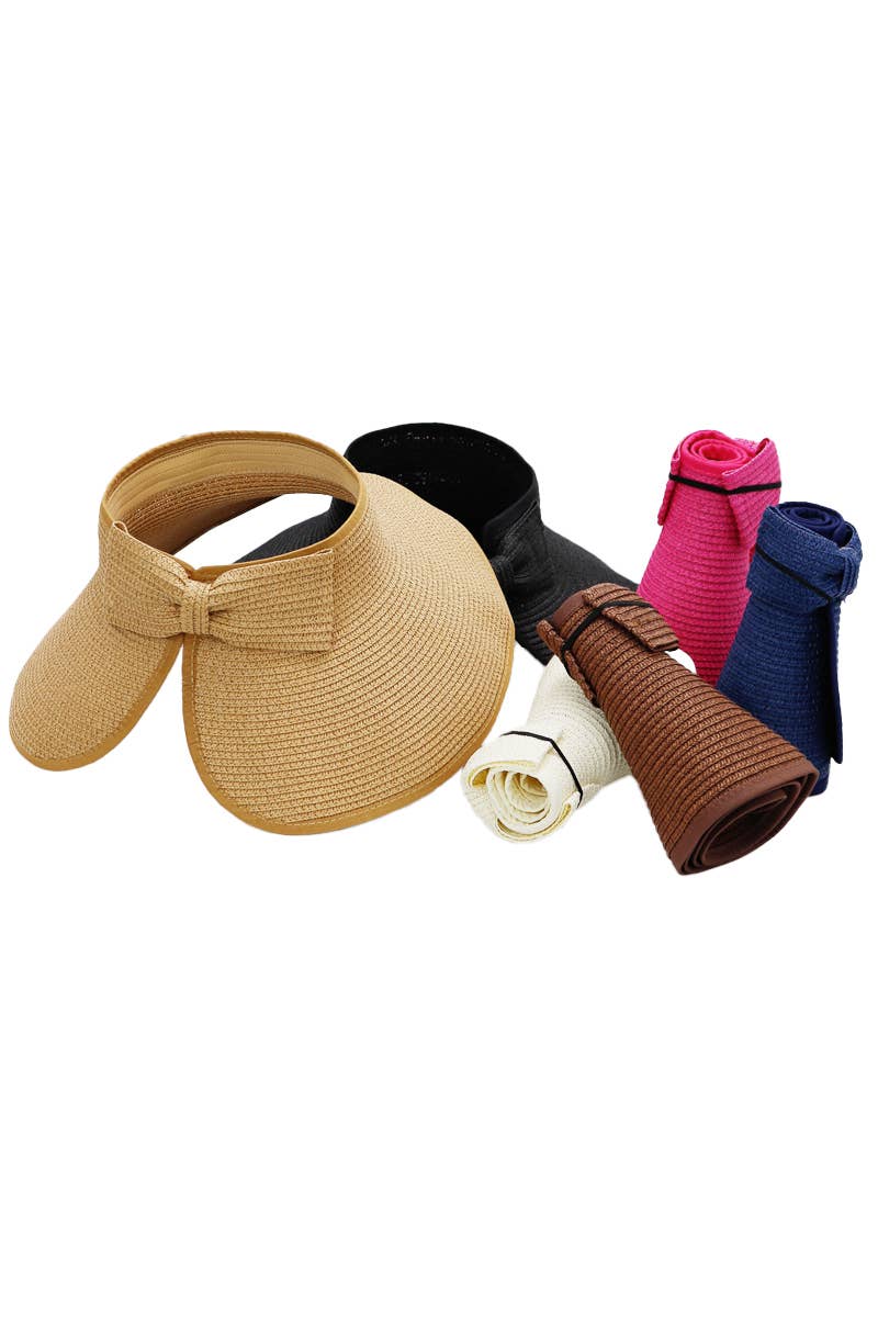 Pack and Go Paper Straw Wide Roll-Up Sun Hat