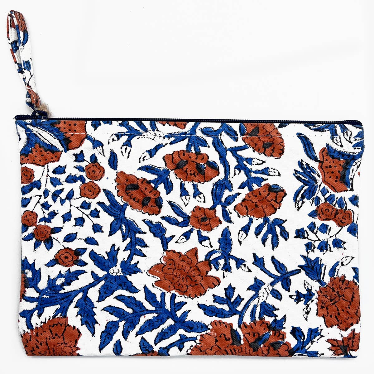 Anju Jewelry - Block-Printed Canvas Zipper Pouch