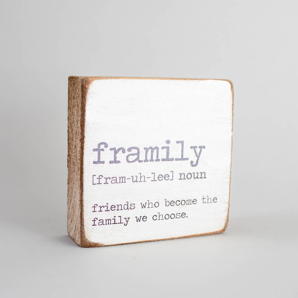 Rustic Marlin - Framily Definition Decorative Wooden Block