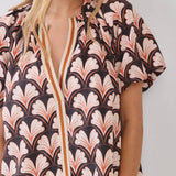 TCEC - CD07019-Floral Print Puff Sleeve Mini Dress