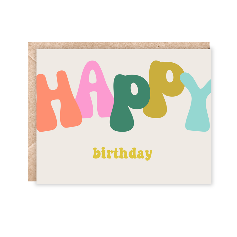 Jolly Rae - Big Bubble Letters Happy Birthday Card