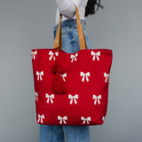 Panache Apparel Co. - Red & White Bow Tote