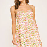 Strut & Bolt - Top Stitch Bustier Floral Print Mini Dress