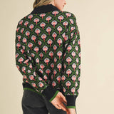 &MERCI - FLORAL MOCK NECK HALF ZIP PULLOVER MSW10829