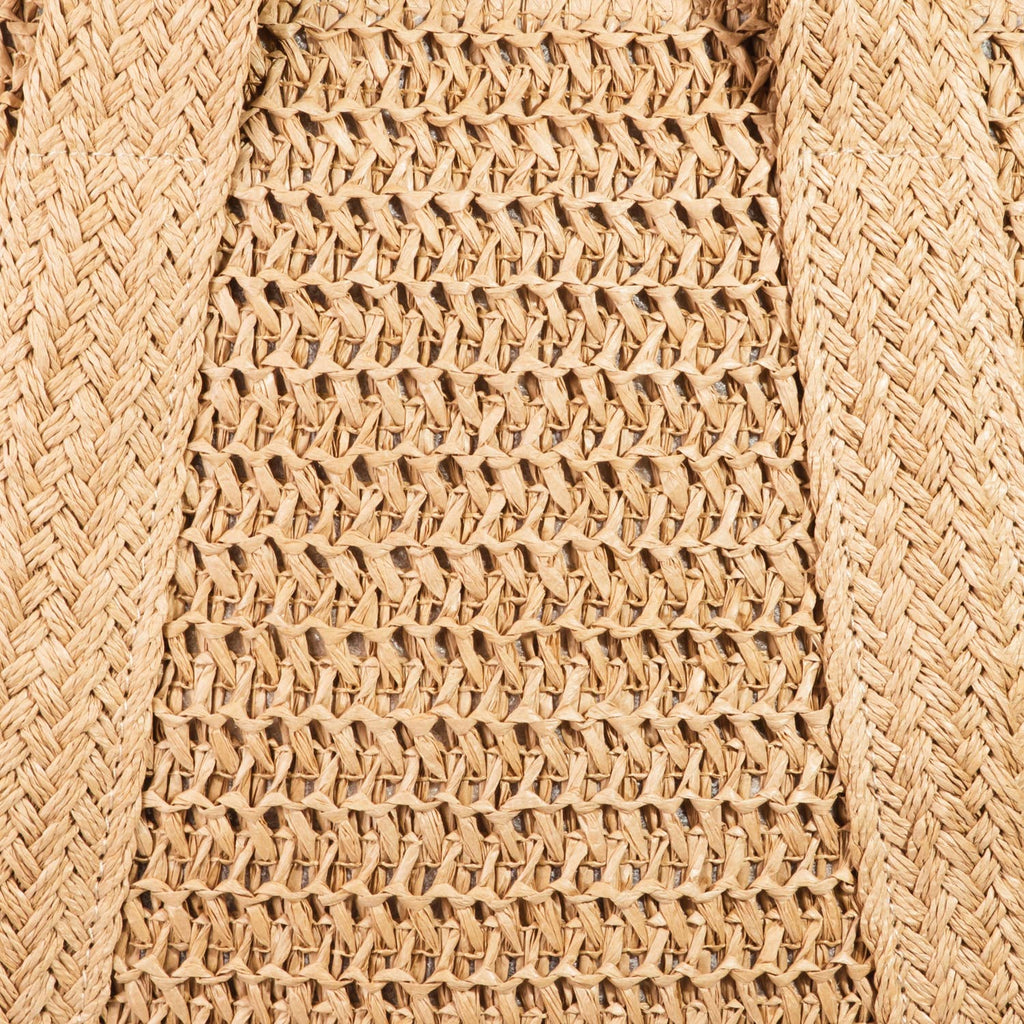 Collections by Fame Accessories - Straw Knit Zipper Tote Bag