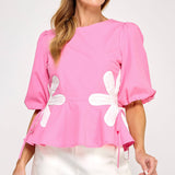 Strut & Bolt - Flower Color-Block Poplin Top