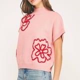 Strut & Bolt - Floral Embroidered Knit Top