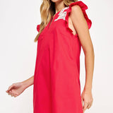 Strut & Bolt - Crochet Detail Linen Mini Dress