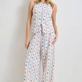 Baevely by Wellmade USA - BOAT PRINT DRAWSTRING PANTS