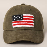 Fashion City - American Flag Chenille Patch Baseball Cap