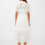 Lovestitch - Lace-Trimmed Button-Down Cotton Midi Shirt Dress