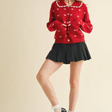 &MERCI - DOLL COLLAR HEART KNIT SWEATER CARDIGAN MSW11160