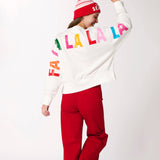 "TIS THE SEASON/FA LA LA" RELAXED SWEATSHIRTS,IVORY
