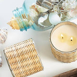 Hillhouse Naturals/Field+Fleur - Blue Seaside 2 Wick Handwoven Candle 12oz. Ctn.6