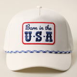 Fashion City - Born In The U.S.A.Embroidered Patch Rope Trucker Hat