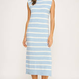 Strut & Bolt - Shoulder Pad Sleeveless Textured Striped Knit Dress
