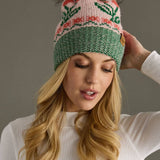 Panache Apparel Co. - Lt. Pink Cherry Pattern Pom Hat