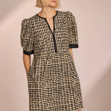 Strut & Bolt - Scallop Print Puff Sleeve Mini Dress