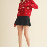 &MERCI - DOLL COLLAR HEART KNIT SWEATER CARDIGAN MSW11160