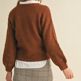 &MERCI - FLORAL KNIT PUFF SLEEVE SWEATER MSW10912