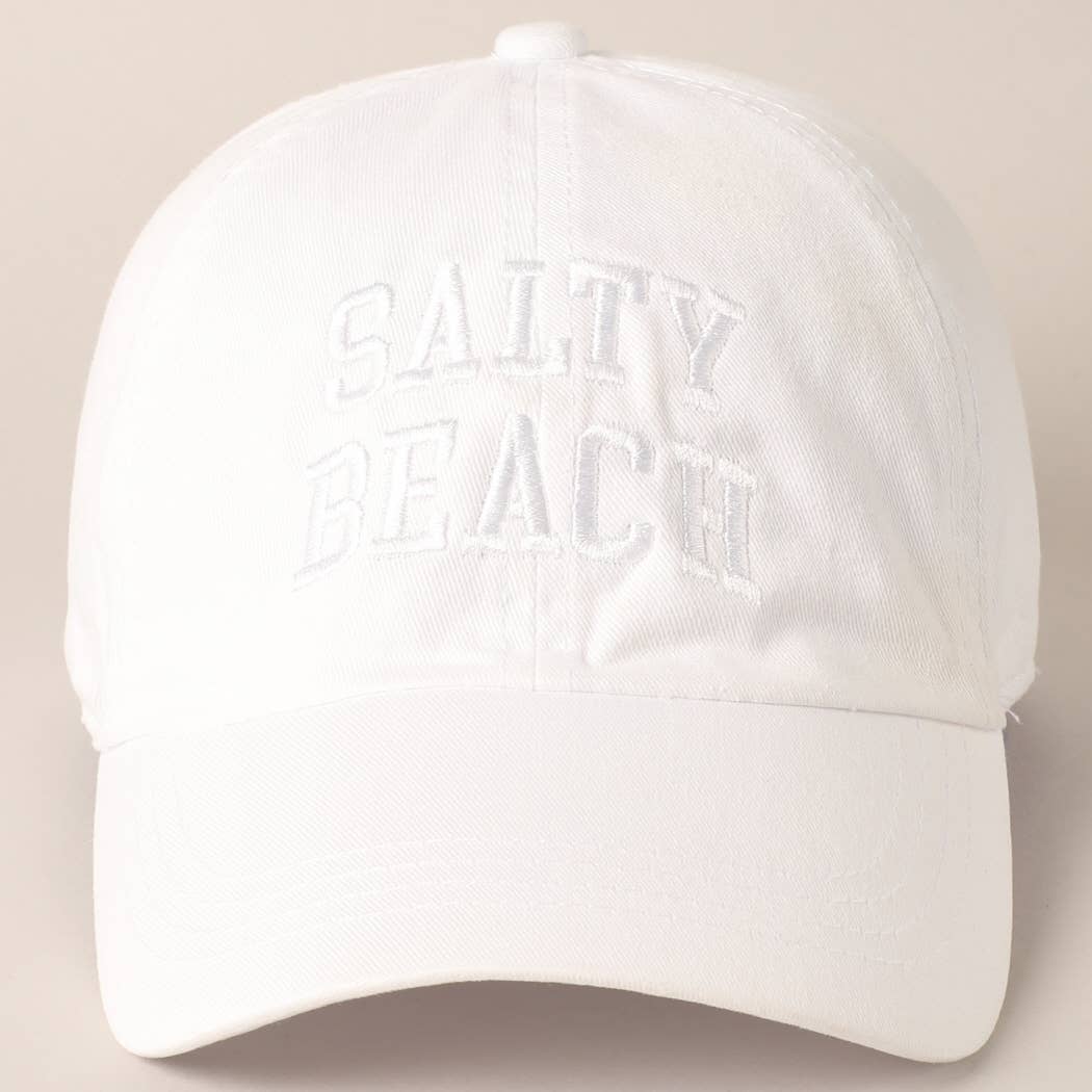 Fashion City - Salty Beach Text Embroidery Baseball Cap