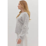 STYLE USA - Solid long sleeve sweater knit Top