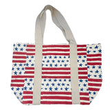 Anju Jewelry - Block Printed Canvas Tote - Striped Stars