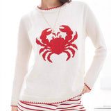Rosa Clothing - Oceanic Lobster & Crab Jacquard knit sweater pullover