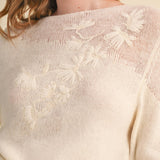 &MERCI - FLORAL EMBROIDERY LONG SLEEVE SWEATER MSW11376