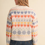&MERCI - GEOMETRIC HEART DESIGN SWEATER PULLOVER MSW11478