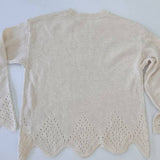 Rosa Clothing - Embroidery effect loose flare sleeves knit sweater