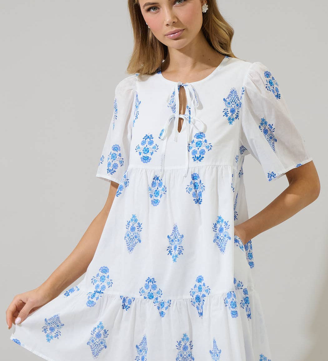 Sugarlips - Yila Floral Kuna Tiered Mini Dress