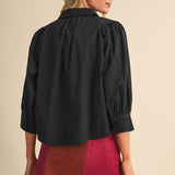 &MERCI - PUFF SLEEVE BUTTON DOWN TOP MTP5145