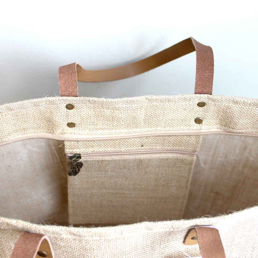 The Royal Standard - Jute Pocket Tote   Natural   19x14x7.5