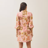 Able - AD2699 Tropical belted mini shirt dress