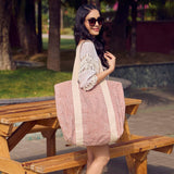 Anju Jewelry - Handcrafted Canvas Bag with Block-Printed Zigzag Charm