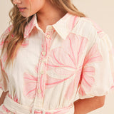 &MERCI - FLORAL EMBROIDERY BELTED MINI DRESS MDR4555