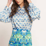 FLYING TOMATO - A printed woven skort - IP8023-T IVORY BLUE