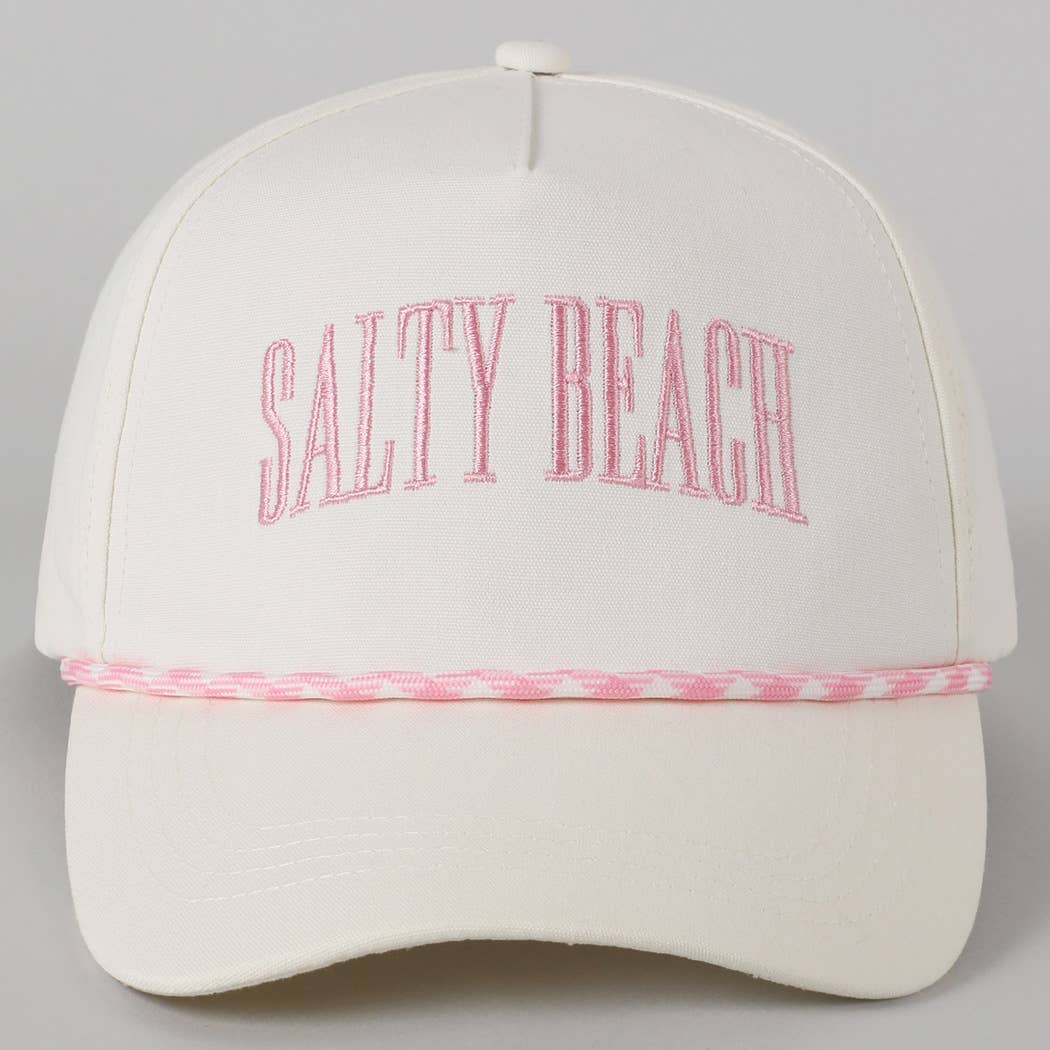 Fashion City - SALTY BEACH Lettering Embroidered Trucker Hat