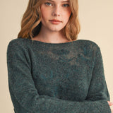 &MERCI - FLORAL EMBROIDERY LONG SLEEVE SWEATER MSW11376
