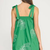Strut & Bolt - Embroidered Tie Shoulder Sleeveless Mini Dress