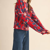 &MERCI - FLORAL MOCK NECK SWEATER MSW11101